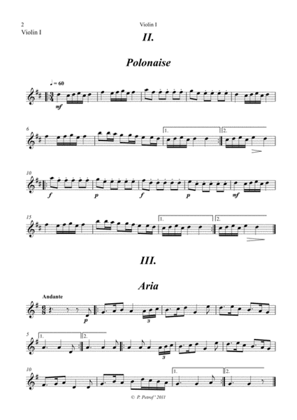 W. A. Mozart - 10 pieces for string quartet - parts