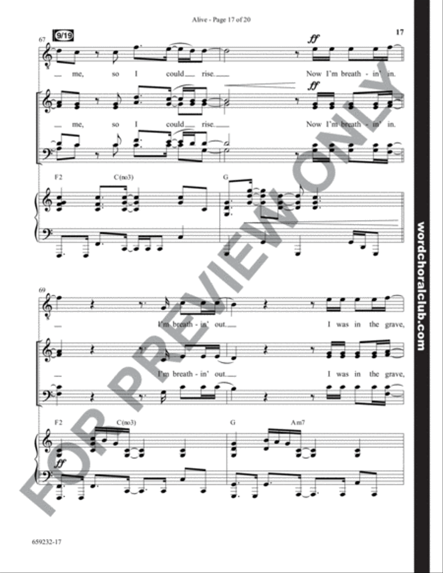 Alive - Anthem Alive - Anthem 4-Part scores gallery preview page 17
