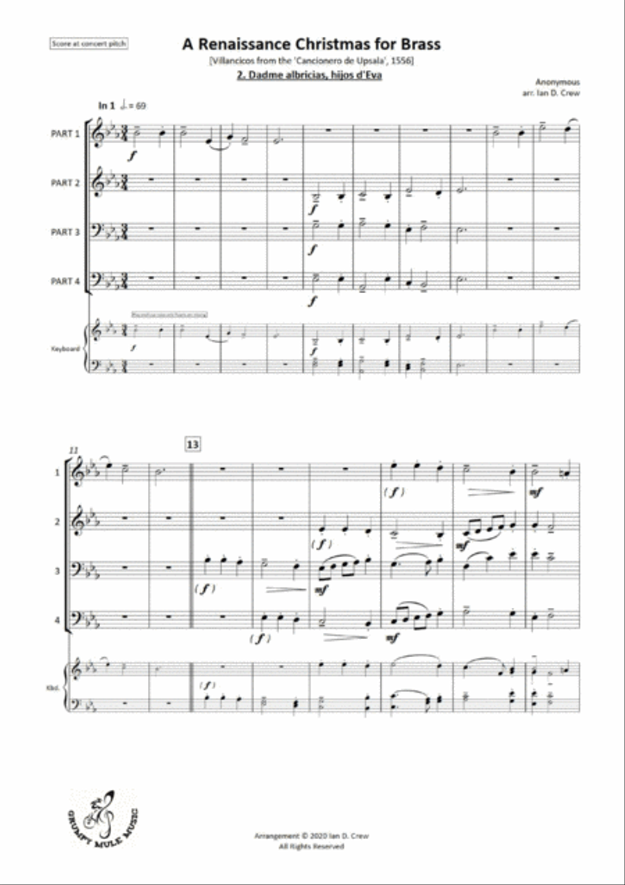Dadme albricias, hijos d'Eva Brass Ensemble scores gallery preview page 3