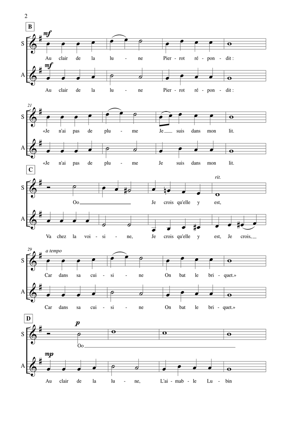 Au Clair De La Lune SA scores gallery preview page 3
