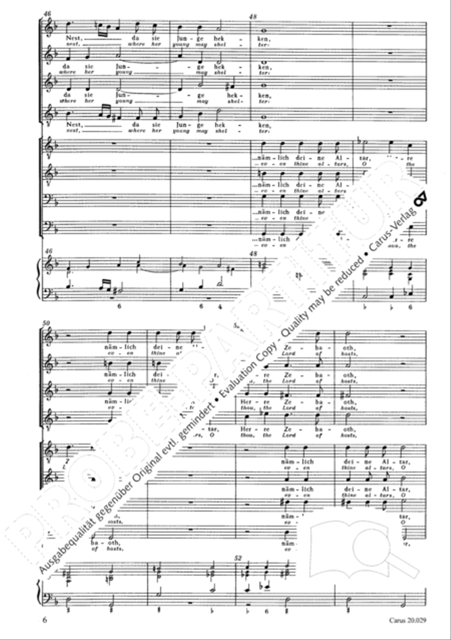 How beautiful is thy dwelling place (Wie lieblich sind deine Wohnungen) Men's Choir scores gallery preview page 13