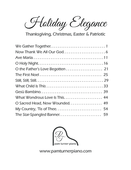 Holiday Elegance Songbook (Thanksgiving, Christmas, Easter, Patriotic)