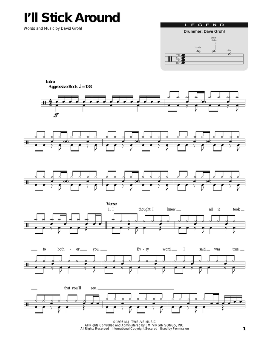 I'll Stick Around Drum Set scores gallery preview page 1