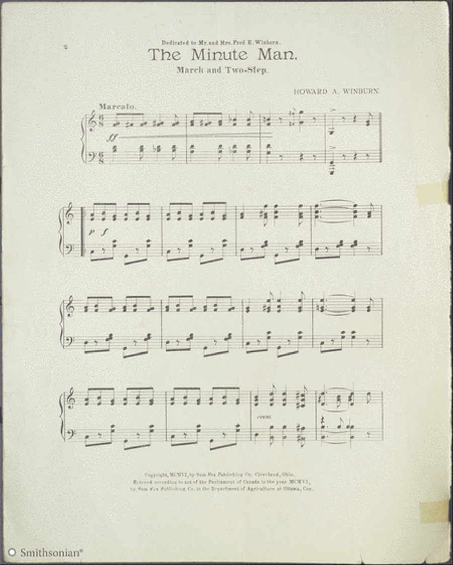 The Minute Man March & Two-Step Piano Solo scores gallery preview page 2