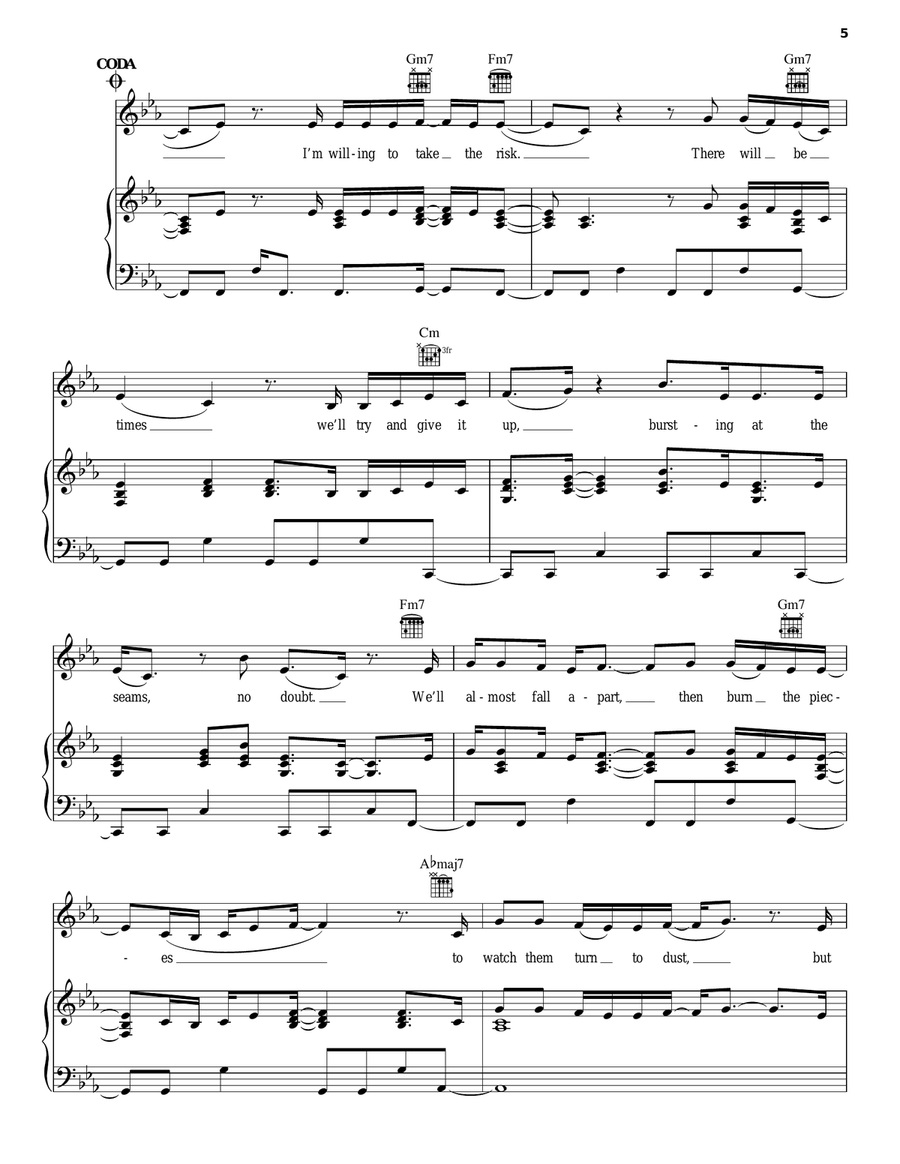 He Won't Go He Won't Go Piano, Vocal, Guitar scores gallery preview page 5