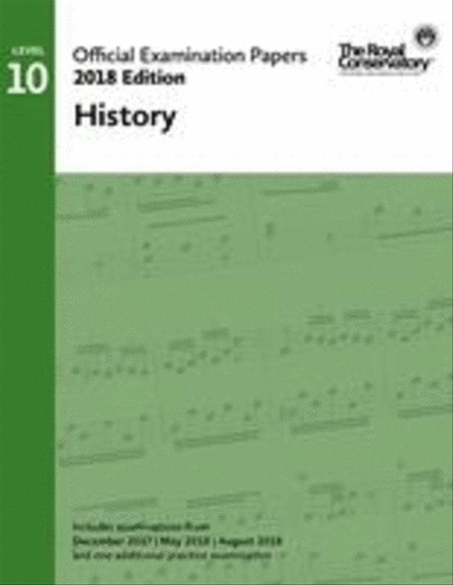 2018 Official Exam Papers: Level 10 History Piano Method scores gallery preview page 1