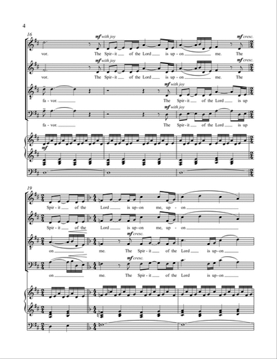 The Spirit of the Lord 4-Part scores gallery preview page 4