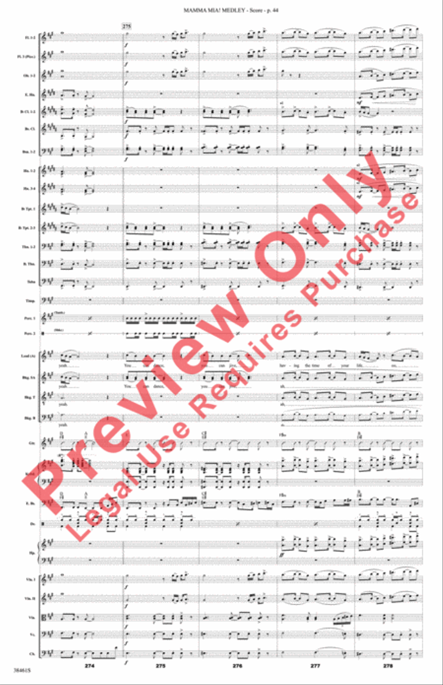 Mamma Mia! Medley Mamma Mia! Medley Full Orchestra scores gallery preview page 45