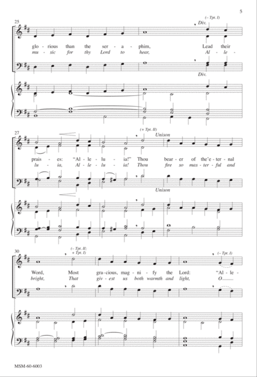 Ye Watchers and Ye Holy Ones All Creatures of Our God and King SSATB scores gallery preview page 5