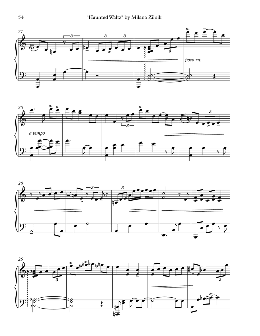 Haunted Waltz Piano Solo scores gallery preview page 2