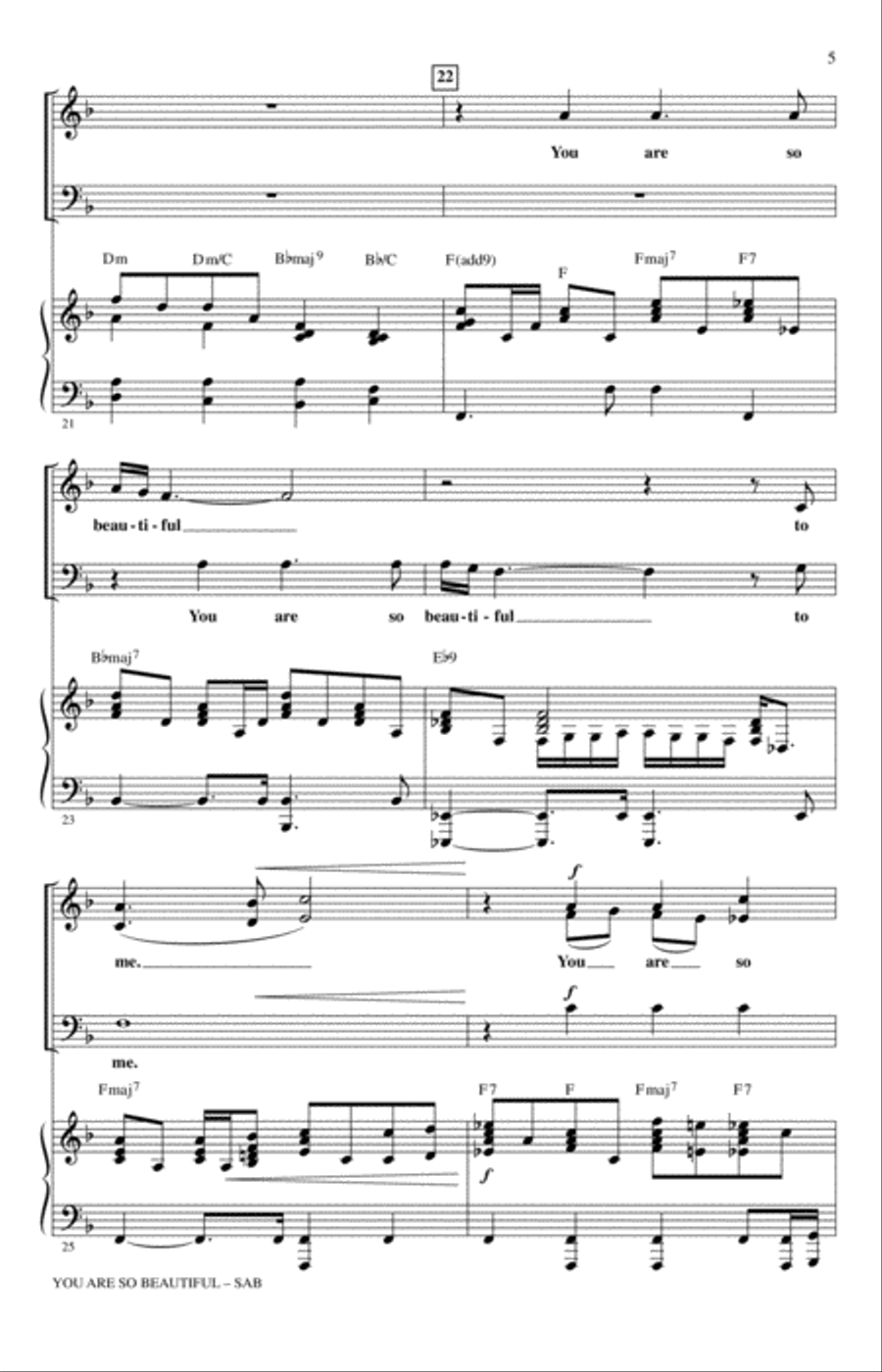 You Are So Beautiful (arr. Mark Brymer) 3-Part scores gallery preview page 4