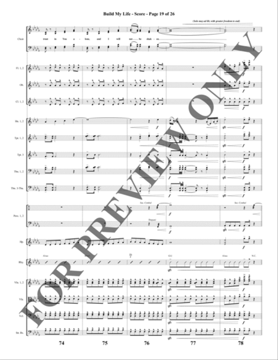 Build My Life - Orchestration Choir scores gallery preview page 20