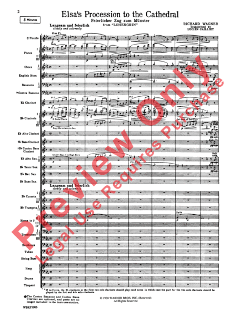 Elsa's Procession to the Cathedral Concert Band scores gallery preview page 3