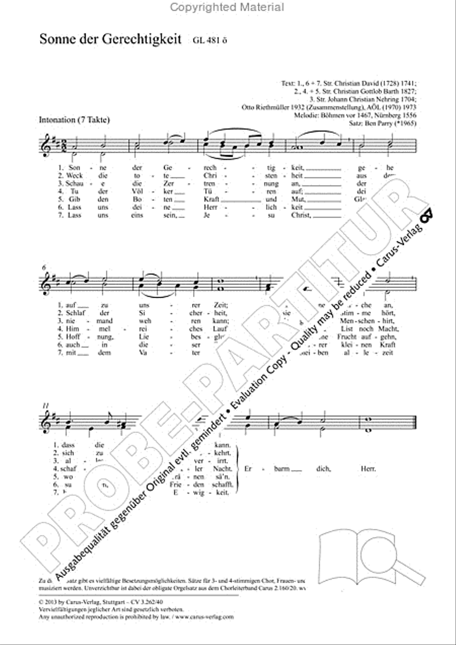 Sonne der Gerechtigkeit 2-Part scores gallery preview page 2