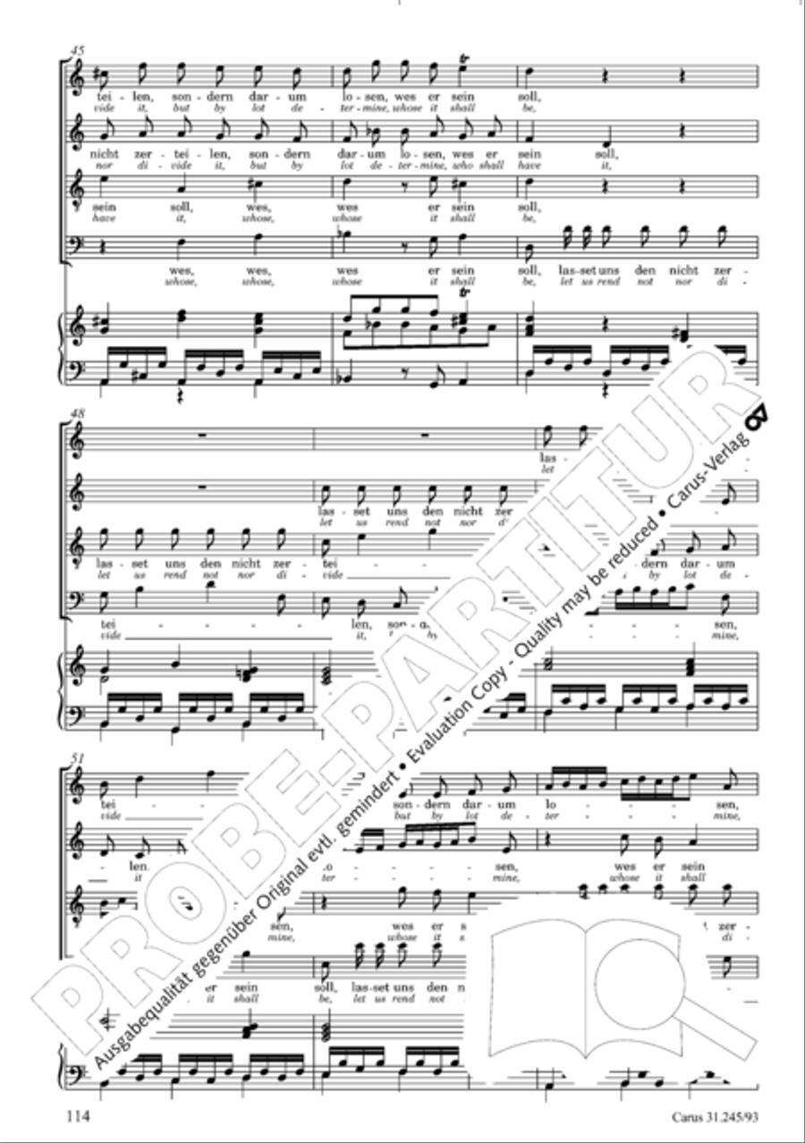 St. John Passion (Johannes-Passion) 4-Part scores gallery preview page 115