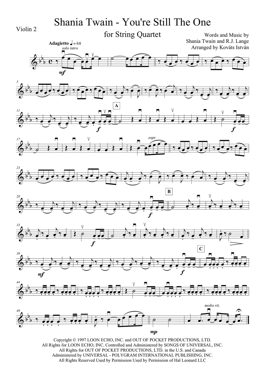 You're Still The One String Quartet scores gallery preview page 2
