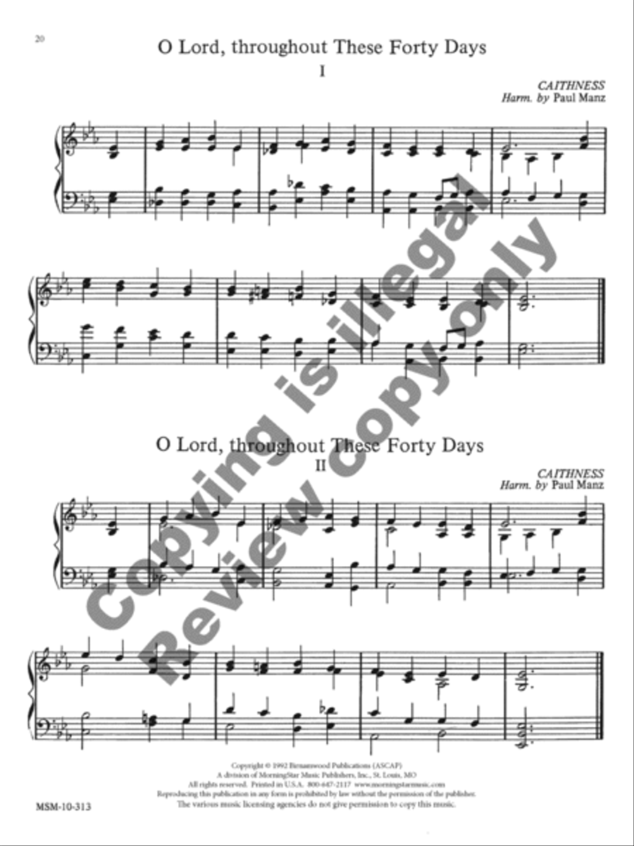 Varied Hymn Accompaniments for Lent Organ scores gallery preview page 12