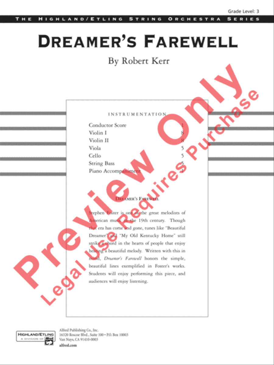 Dreamer's Farewell Dreamer's Farewell String Orchestra scores gallery preview page 2