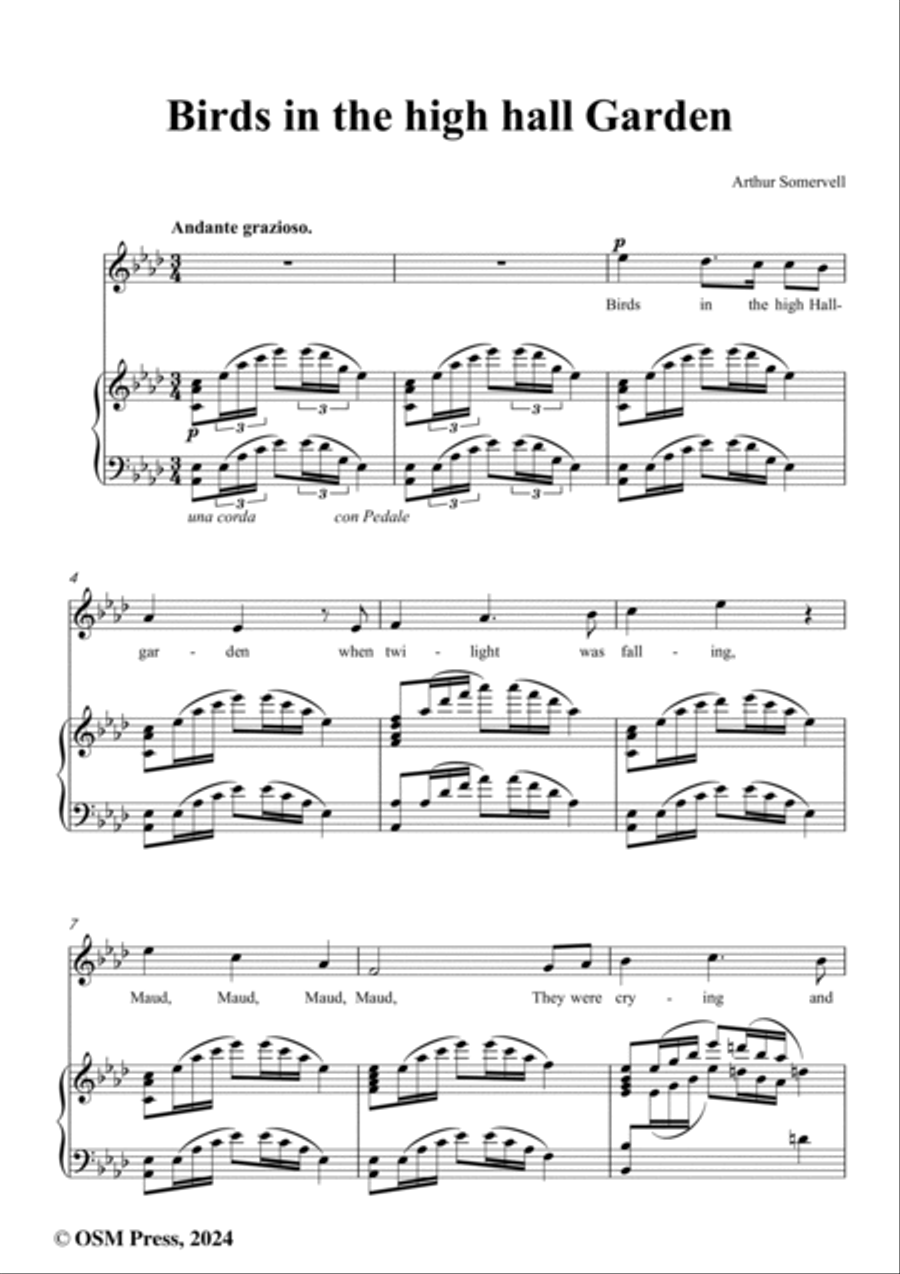 Somervell-Birds in the high hall Garden,in A flat Major Voice scores gallery preview page 2
