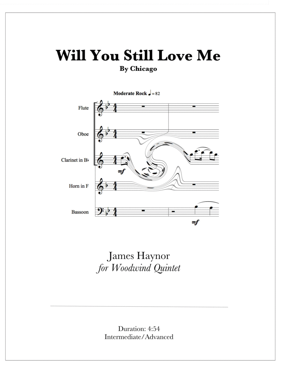 Will You Still Love Me Woodwind Quintet scores gallery preview page 1