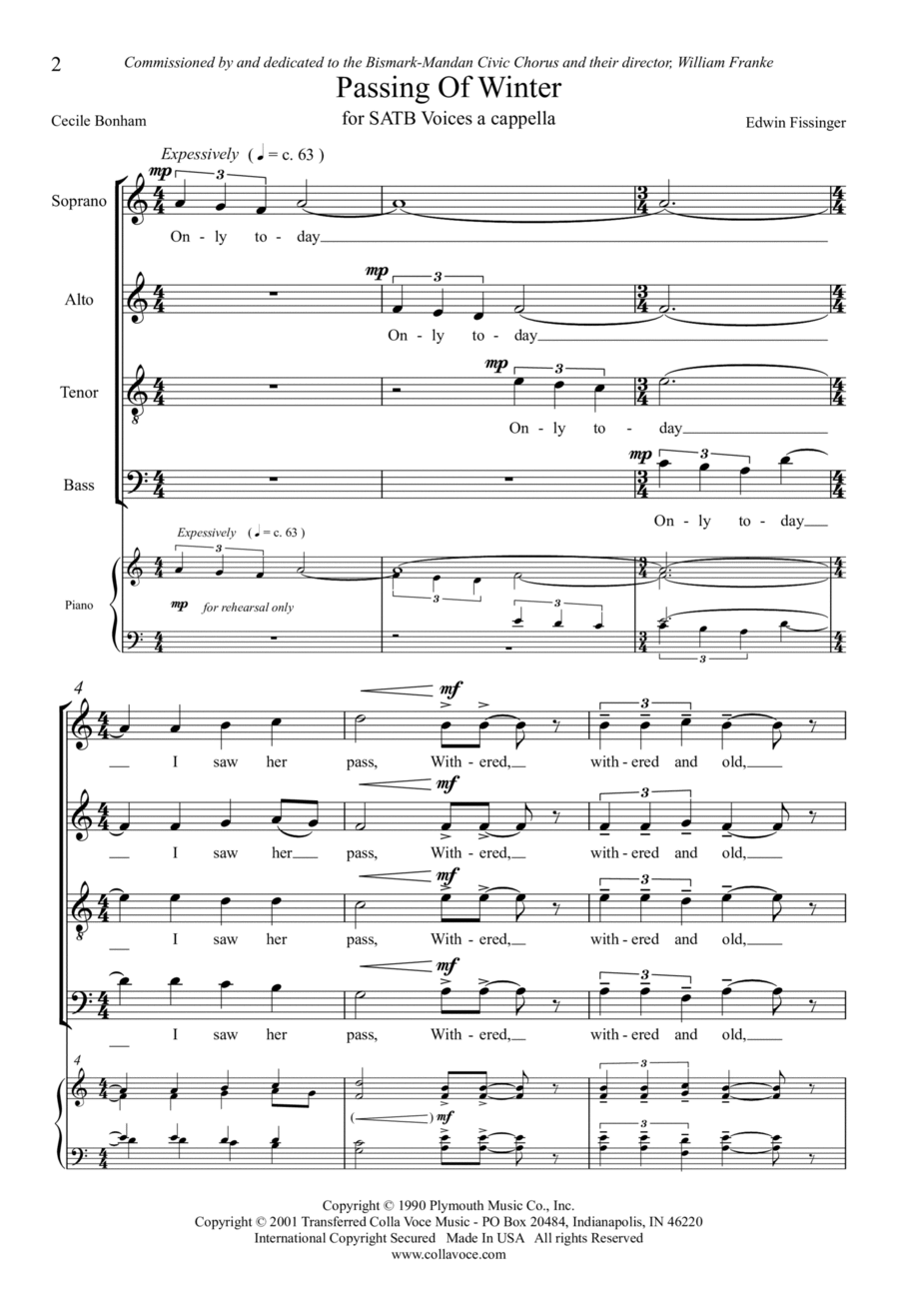 Passing of Winter Passing of Winter 4-Part scores gallery preview page 1