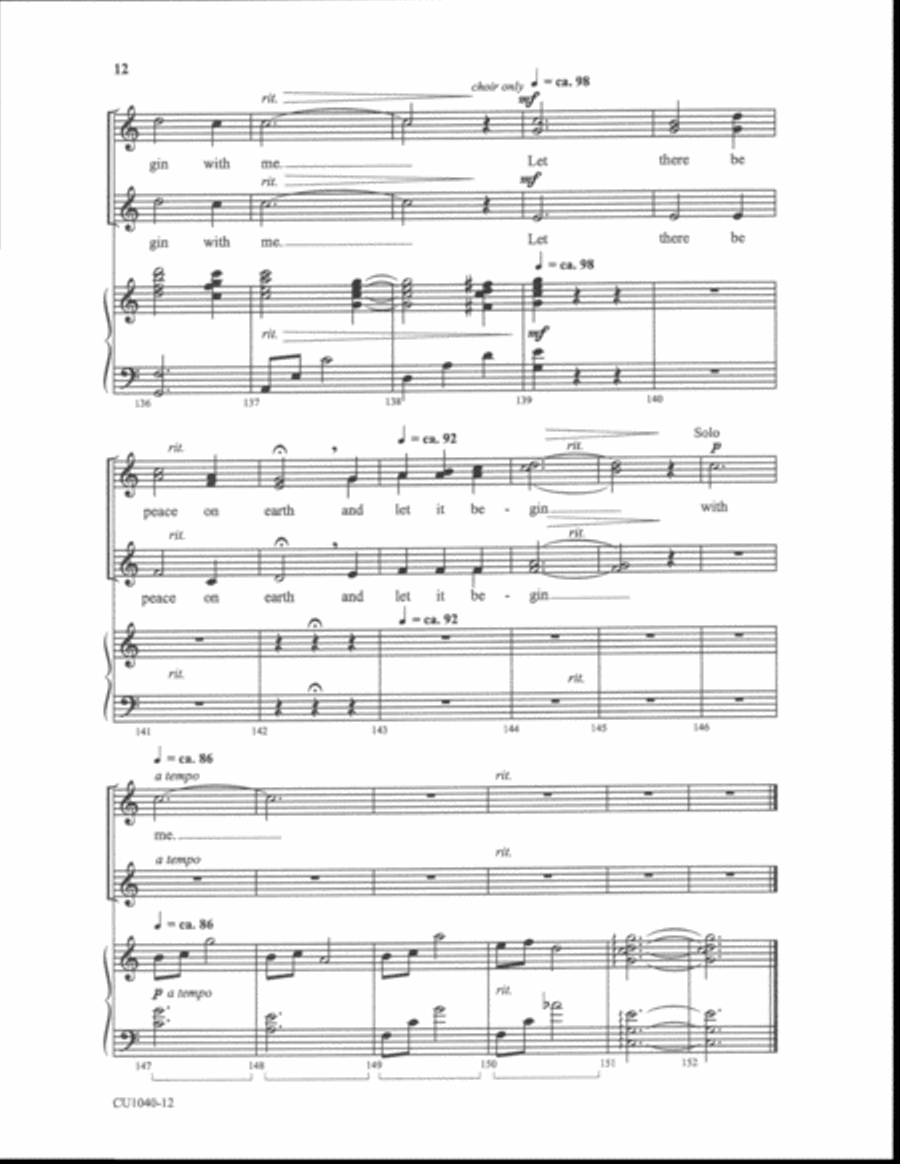 Let There Be Peace on Earth - SSAA SSAA scores gallery preview page 10