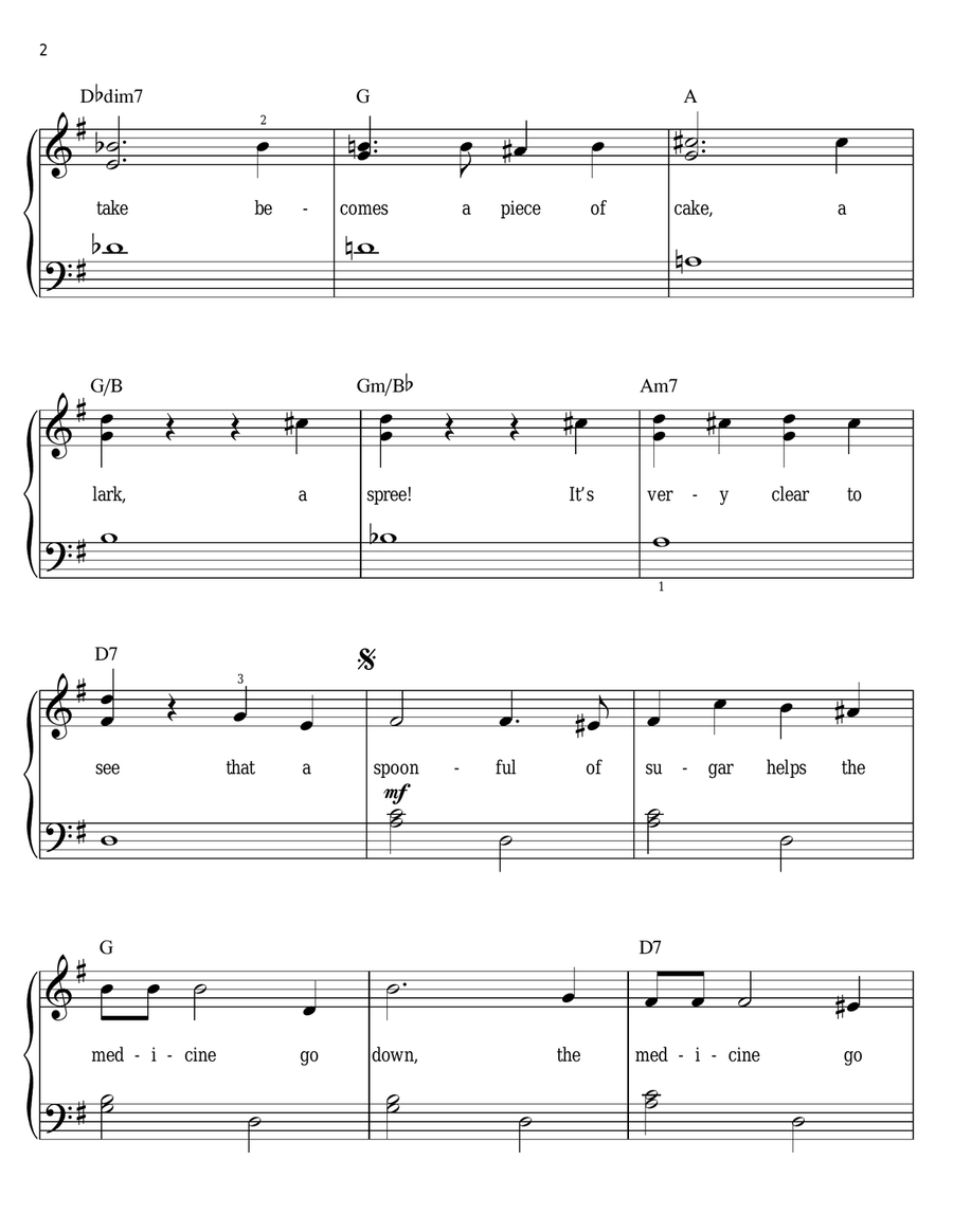 A Spoonful Of Sugar (from Mary Poppins) Voice scores gallery preview page 2