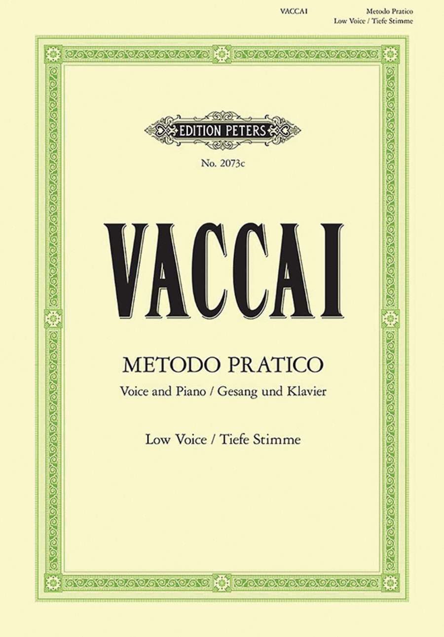 Metodo Pratico di Canto Italiano for Voice and Piano (Low Voice) Low Voice scores gallery preview page 1