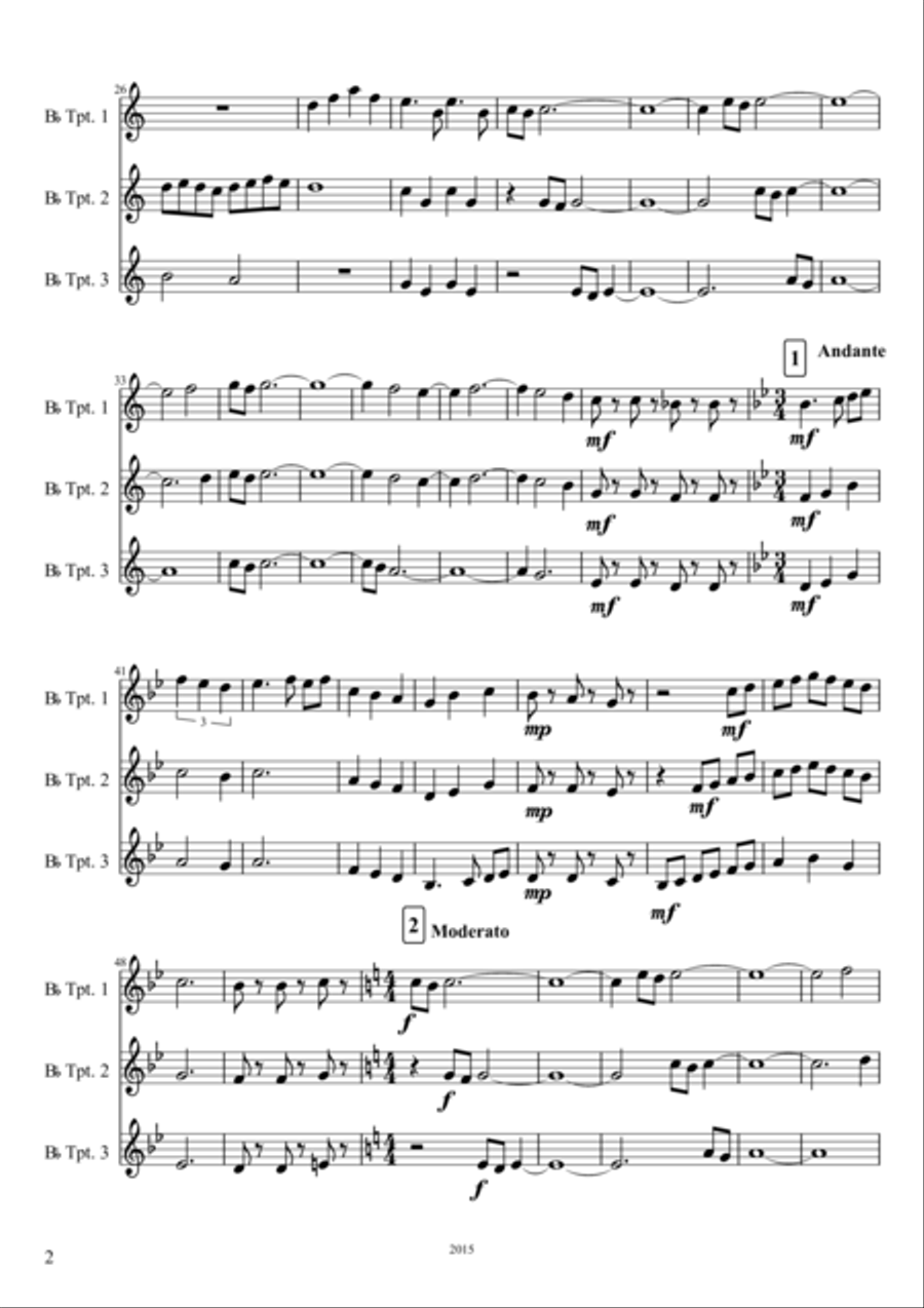 Trumpet Trio No. 1 Brass Ensemble scores gallery preview page 2