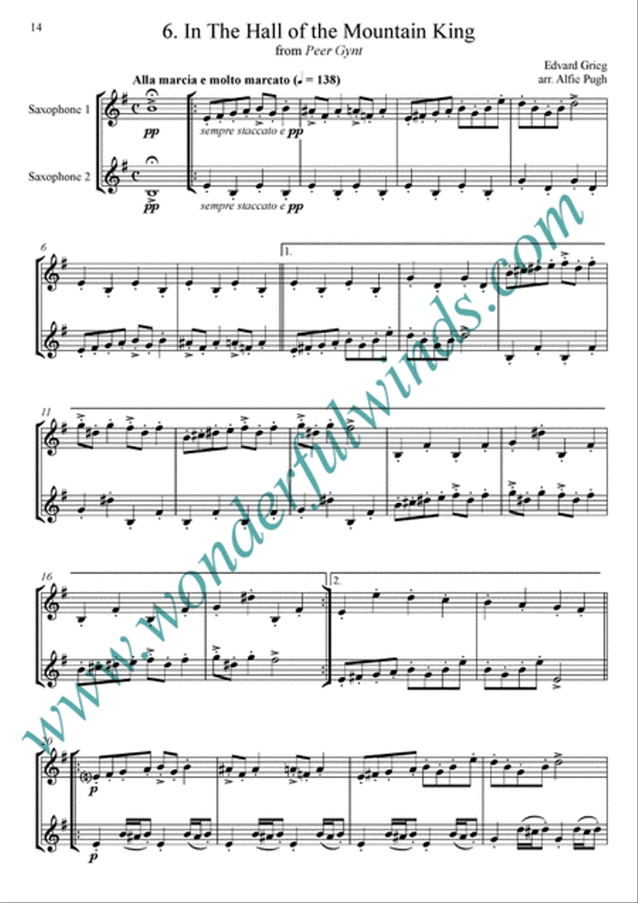 Six Grieg Duets Woodwind Duet scores gallery preview page 7