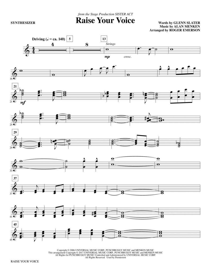 Raise Your Voice - Synthesizer Choir scores gallery preview page 1