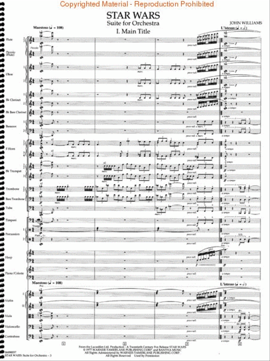 Star Wars (Suite for Orchestra) - Deluxe Score