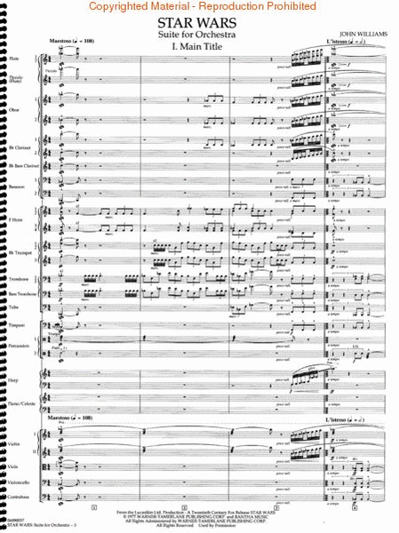 Star Wars by John Williams Full Orchestra - Sheet Music