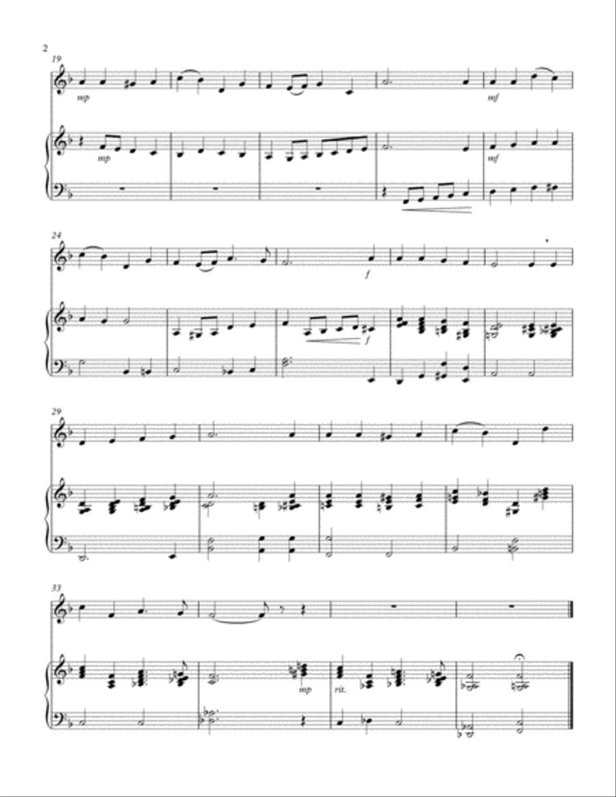 O Little Town of Bethlehem for Violin with Piano Accompaniment Violin Solo scores gallery preview page 2