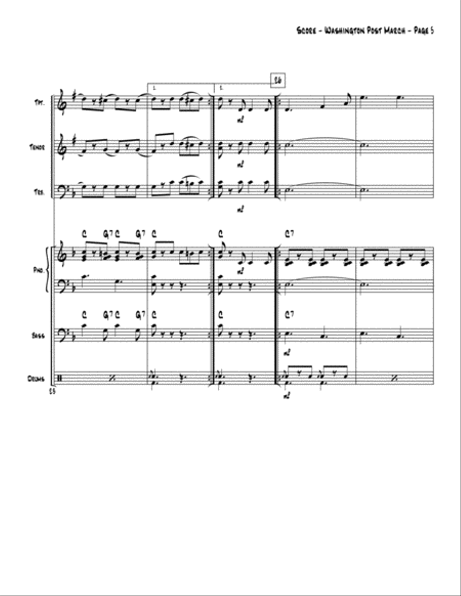Washington Post (Jazz Combo) Jazz Ensemble scores gallery preview page 6