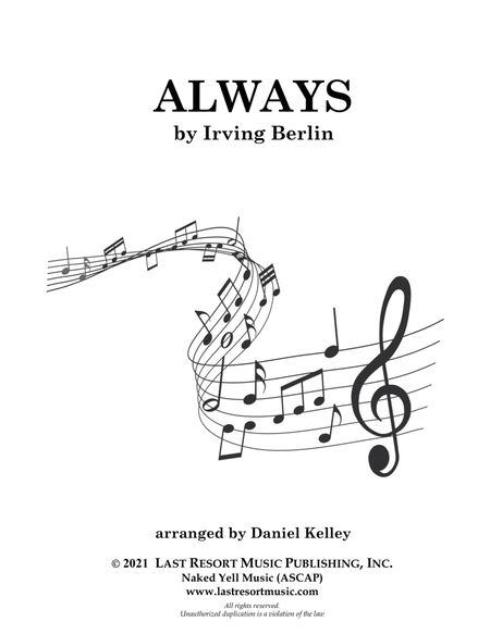 Always for String Quartet or Wind Quartet (Mixed Quartet, Double Reed Quartet, or Clarinet Quartet)