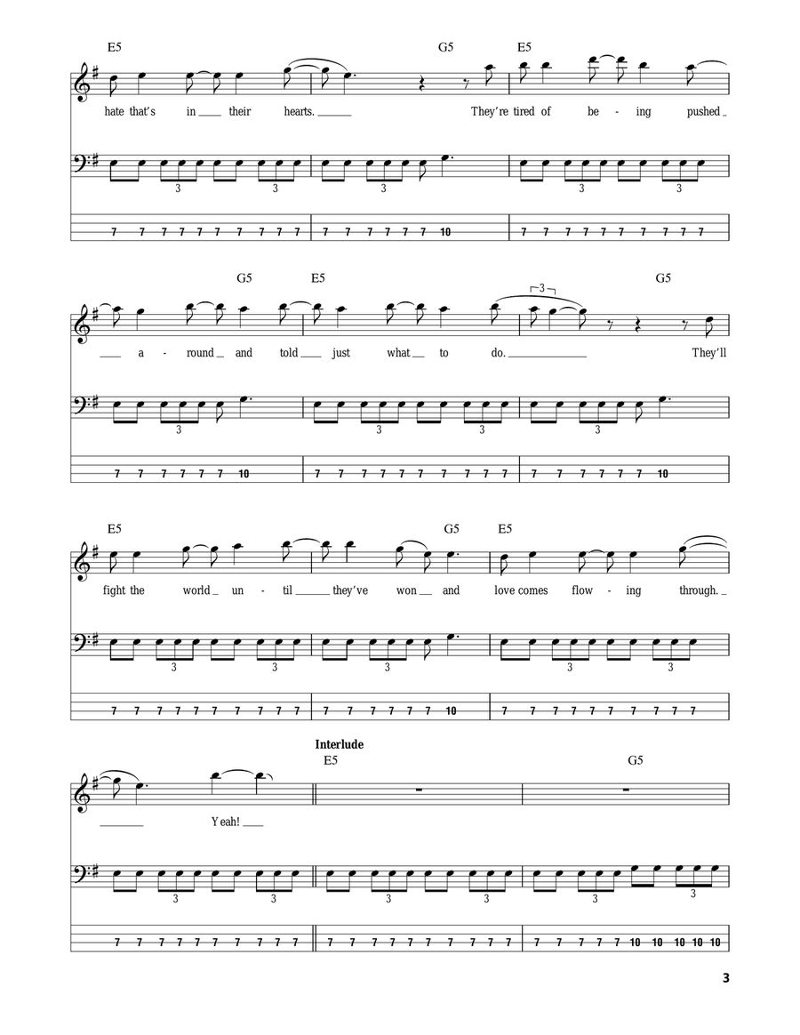 Children Of The Grave Bass Guitar Tablature scores gallery preview page 3