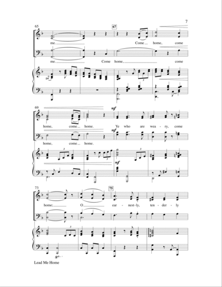 Lead Me Home (Precious Lord, Take My Hand) with Softly and Tenderl-Digital Version Choir scores gallery preview page 7