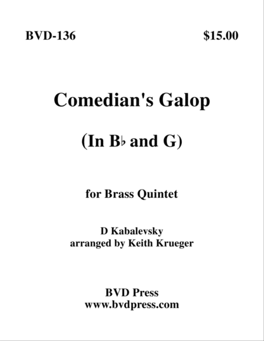 Comedian's Galop Comedian's Galop Brass Quintet scores gallery preview page 1