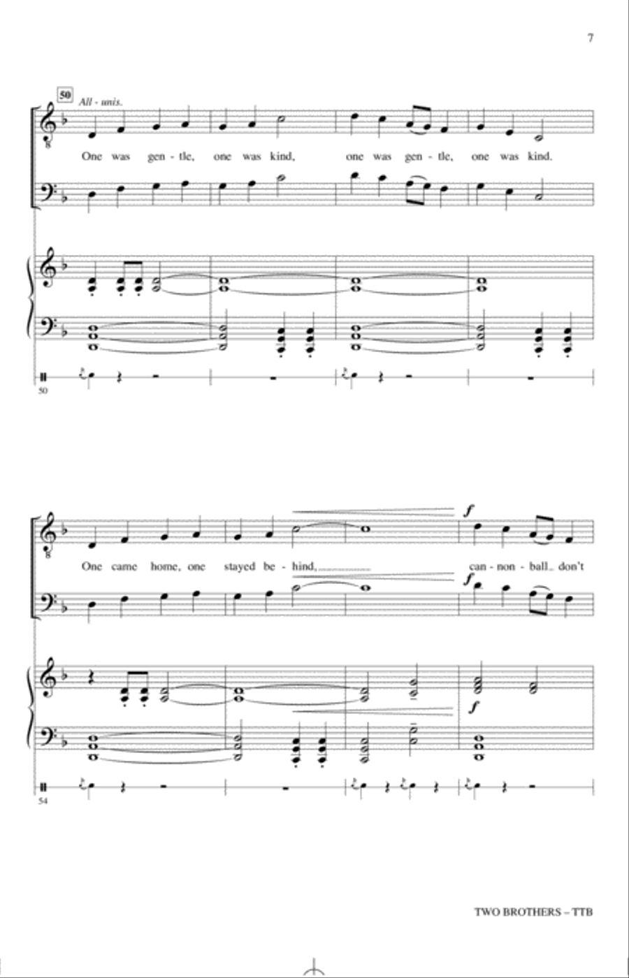 Two Brothers (arr. Emily Crocker) TTB scores gallery preview page 6