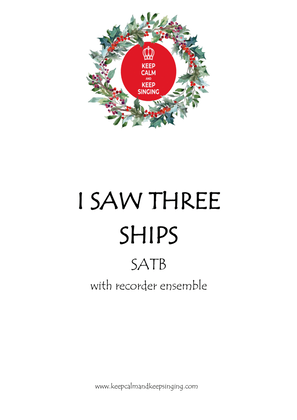 Book cover for I Saw Three Ships SATB with recorder ensemble