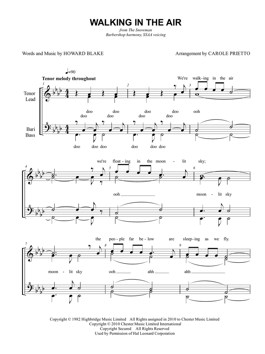 Walking In The Air Walking In The Air SSAA scores gallery preview page 1