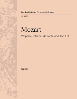 Book cover for Vesperae solennes de confessore K. 339