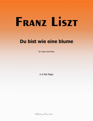 Book cover for Du bist wie eine blume, by Liszt, S.287, in A flat Major