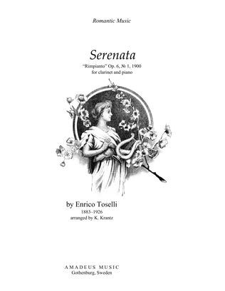 Book cover for Serenata Rimpianto Op. 6 for clarinet in Bb and piano