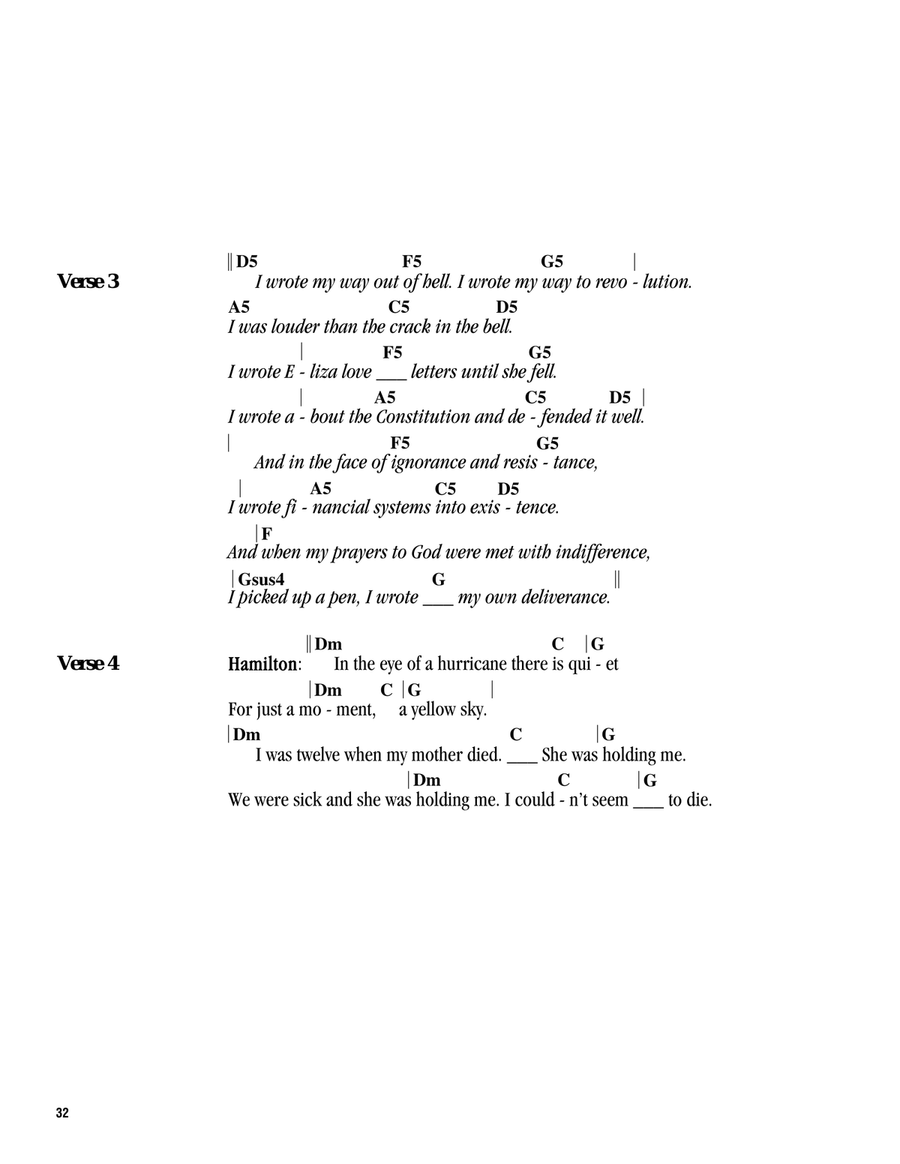 Hurricane (from Hamilton) Guitar scores gallery preview page 2