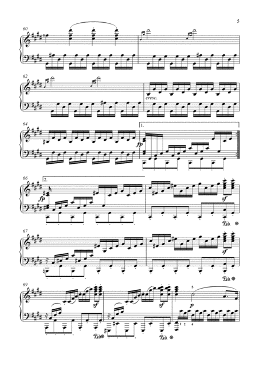 Moonlight sonata 3rd movement Piano Solo scores gallery preview page 5