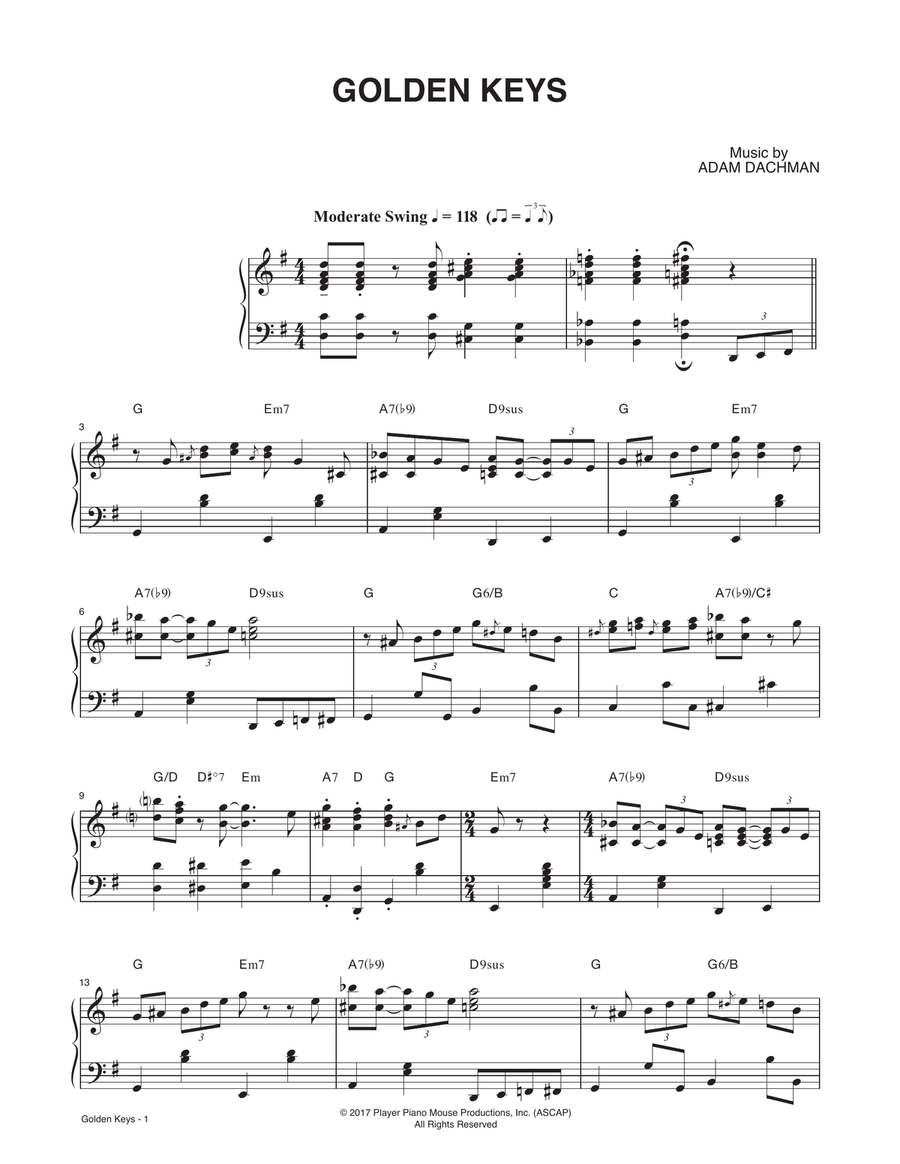 Golden Keys Piano Solo scores gallery preview page 1
