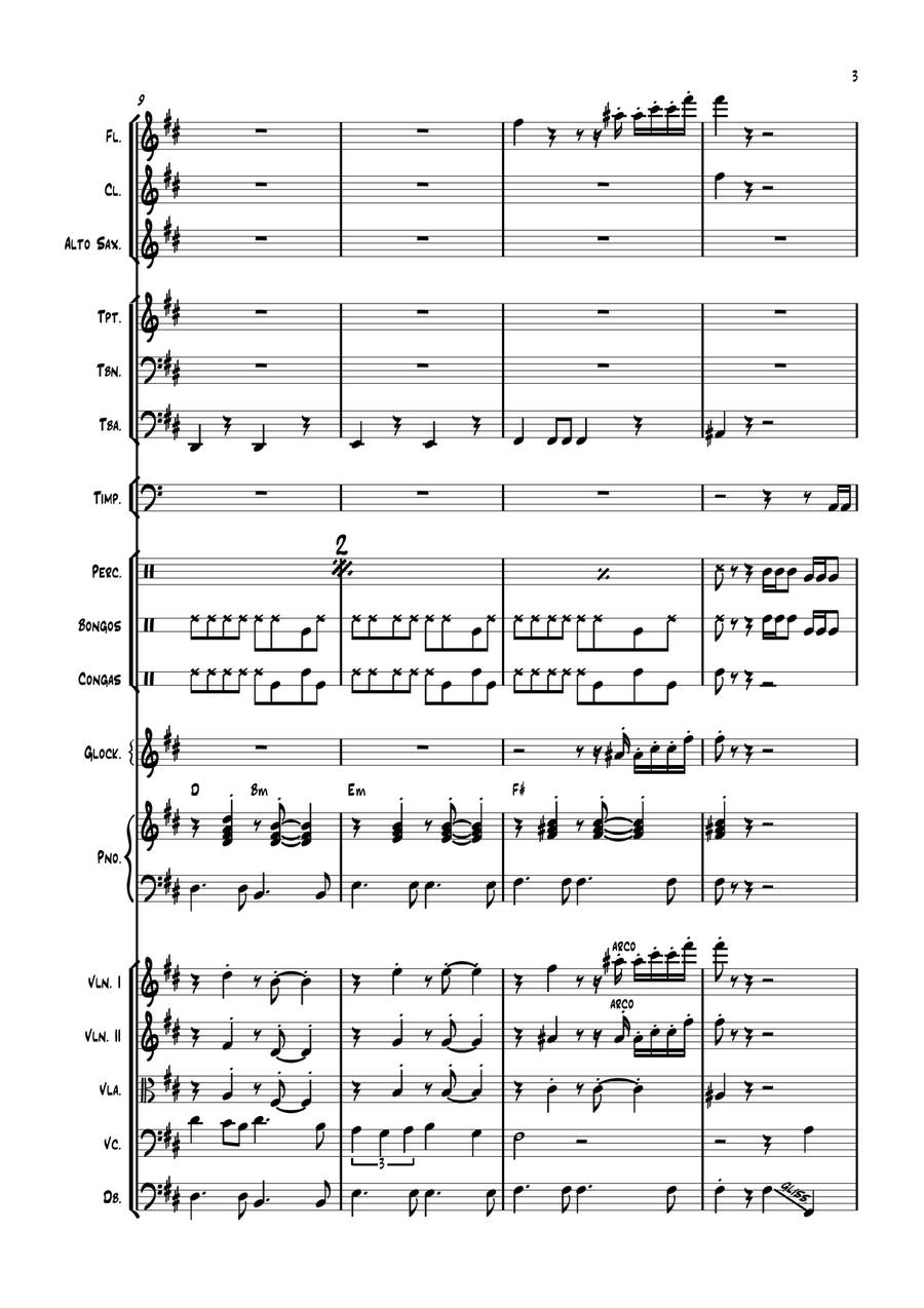 Perfidia Perfidia Full Orchestra scores gallery preview page 3