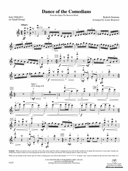 Dance of the Comedians (from the opera The Bartered Bride): Violin 1A